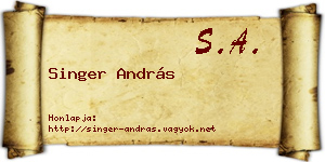 Singer András névjegykártya